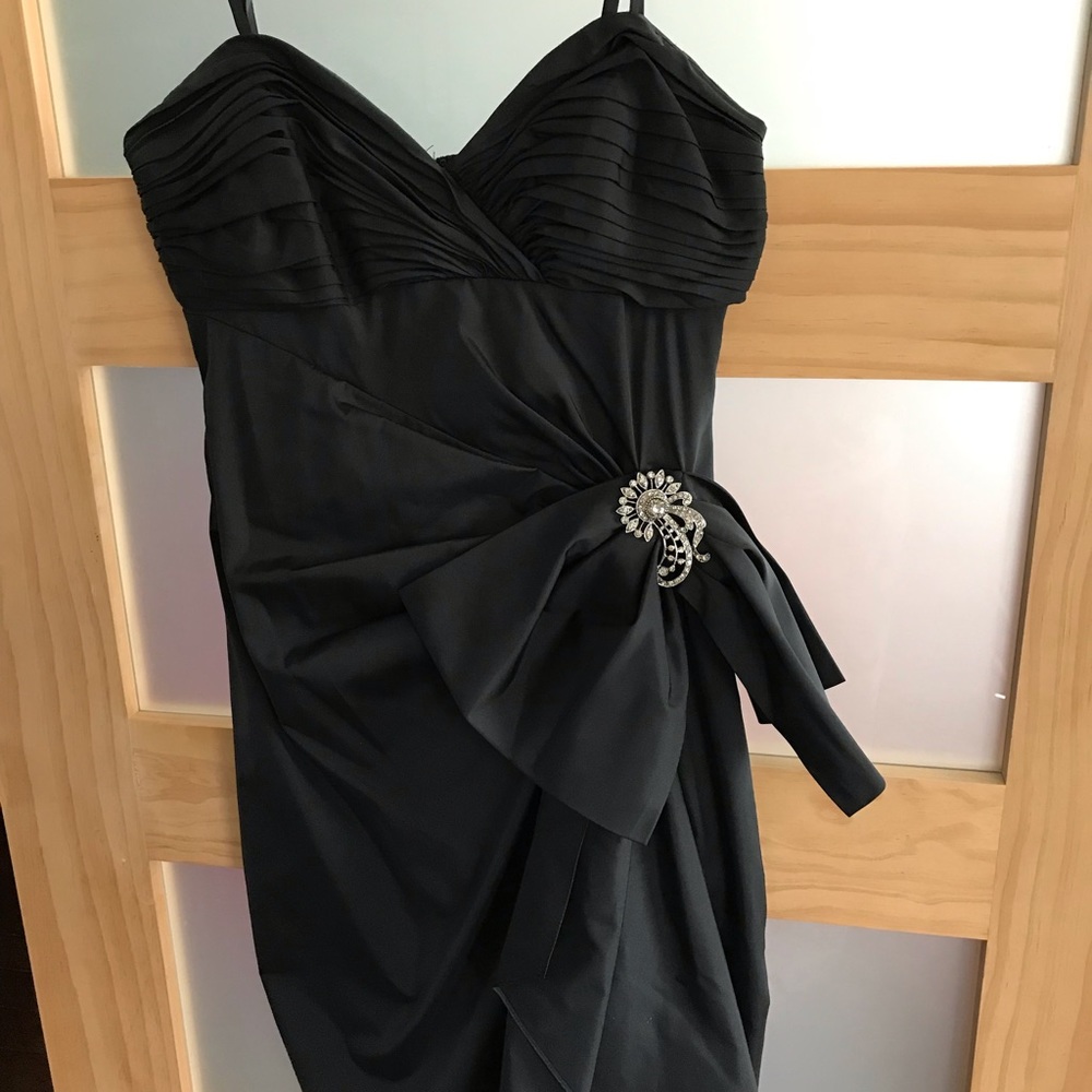 Strapless black BCBG cocktail dress